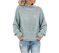 Jumpers for Women UK Turtleneck Oversized Elegant Casual Sweaters Long Sleeve Loose Chunky Knitted Pullover Vintage Winter Warm Cozy Batwing Sweaters Thick Soft Pullovers