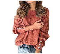 Jumpers for Women UK, Women Jumpers and Sweaters, Jumpers Long Sleeve Knit Tops Ladies Crew Neck Sweaters Casual Loose Fit Pullover Soft and Skin-Friendly Stretch Jumper