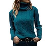 Jumpers for Women UK Women's Solid Color Turtleneck Sweater Vintage Long Sleeved Sweater Womens Polo Neck Jumpers UK Lambswool Clearance Daily Essentials Sweater Dresses for Women UK