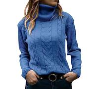 Jumpers for Women UK Women's Solid Color Turtleneck Sweater Vintage Long Sleeved Sweater Womens Polo Neck Jumpers UK Lambswool Clearance Daily Essentials Sweater Dresses for Women UK
