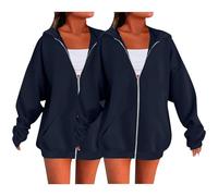 Jumpers for Women Uk Women'S Zip Up Trendy 2pc Long Sleeve Hoodies Loose Fit Casual Sweatshirts with Pockets Autumn Winter Comfortable Soft Warm Jumpers Fashion Minimalist Style Hoodies