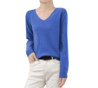 Jumpers for Women V Neck Classic-Fit Soft Touch Cashmere Jumpers Ladies Lightweight Knitted Pullover Sweater Casual Comfortable Thermal Underwear Solid Color Jumpers Winter Spring Shirt Tunic