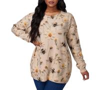 Jumpers for Women Warm, Women's Oversized Graphic Knitted Pullover Sweater Long Sleeve Crew Neck Loose Fit Comfortable Tops