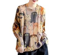 Jumpers for Women, Women's Oversized Graphic Knitted Pullover Sweater Long Sleeve Crew Neck Loose Fit Casual Tops