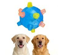 Jumping Activation Ball For Dogs, Colorful Vibrating Dog Ball Toy With Lights And Music, Pet Moving Dancing Toy For Dogs Playing Running 12 cm (Blue)