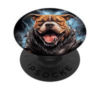 Jumping American Pit Bull Terrier PopSockets Adhesive PopGrip