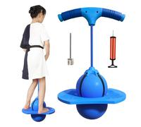Jumping Ball - 32x22x68cm Rubber Anti-Slip Jumper Toy | Blue Pink Bouncer Handle Pump Included | Exercise Fitness Sport | Jumping Tool | Indoor Outdoor Party Gym