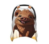 Jumping Boar Animation Baby Car Seat Canopy Cover, Multi Use Breathable Nursing Breastfeeding Covers for Mom Soft Stroller Sun Shade Newborn Shower Gift