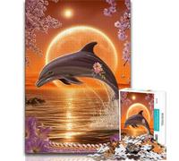 Jumping Dolphin Jigsaws 1000 Pieces for Teenagers,Staycation Kill Time Every Piece Is Unique - Challenging Family Fun Game (50x75cm)