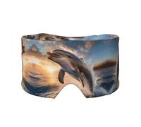 Jumping Dolphin Unisex Side Sleeping Headband, Sleeping Eye Mask and Ear Muffs, (26.8 * 4.3 inches), Indoor and Outdoor Travel Yoga Adjustable Comfort Eye and Ear Muffs,