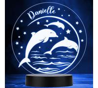 Jumping Dolphins Stars Colour Changing Personalised Gift LED Lamp Night Light | Personalised Gift For Home, Lamp Room Décor | Kids & Adults Night Lights With Name | Personalised Gift For Bedroom |