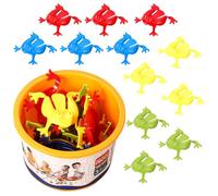 Jumping Frog Toy 12PCS Leap Flip Frog Game with Bucket Plastic Jumping Frogs Colorful Funny Crazy for Boys Girls