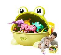 Jumping Frog Toy - Finger-Press, Assorted Colors | Educational Bouncing Toad Puzzle Playset With Storage Bucket, Fun Party Favor For Kids Boys Girls Children, Interactive Hand Skill Game For Family