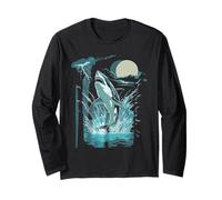 Jumping Great White Shark Ocean Fish Long Sleeve T-Shirt