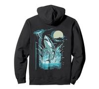 Jumping Great White Shark Ocean Fish Pullover Hoodie