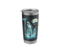 Jumping Great White Shark Ocean Fish Stainless Steel Insulated Tumbler