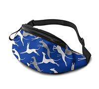 Jumping Greyhound Navy Blue Fanny Pack Fashion Waist Bag