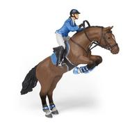 Jumping Horse With Female Rider Figurine