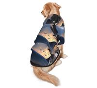 Jumping Killer Whales and Birds of Prey Dog Hoodie for Medium and Large Dogs â€“ Soft Polyester Pet Clothes, Suitable for All Seasons
