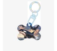Jumping Killer Whales and Birds of Prey Dog Tags for Pets,Bone-Shaped Acrylic Pet ID Tags,Perfect for Small to Large Dogs and Cats,Cute & Functional