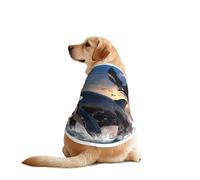 Jumping Killer Whales and Birds of Prey Pet T-Shirts for Dogs-Dog Clothes for Large and Medium Dogs, Comfortable Dog Shirts, Perfect for Daily Wear