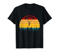 Jumping Paratrooper Vintage Retro Airborne US Veteran T-Shirt