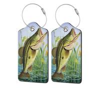 Jumping Perch Luggage Tag, Pu Leather Travel Luggage Tag Suitcase Tag Durable Steel Loop Suitcase Tags Identifiers