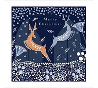Jumping Reindeer Foiled Christmas Card Woodmansterne Xmas Cards 458866