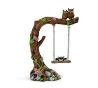 Jumping Spider Accessories, Funny Fairytale Garden Swing, Jumping Spider Climbing Toy, Garden Tree Owl Figurines for Jumping Spider Enclosures Accessory Decoration