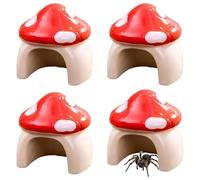 Jumping Spider Accessories, Jumping Spider Enclosure Hide, Decorative Mushroom House Habitat, Compact 2.4x2.5 cm Design, Four Piece Set for Spider Enthusiasts
