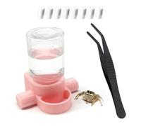 Jumping Spider Accessories, Jumping Spider Water Dispenser, Magnetic Hanging Feeder with Tweezers for Jumping Spiders, Tarantulas, Praying, Mantises (Pink)