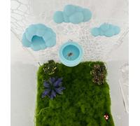 Jumping Spider Accessories Set - 6 Pcs Sky Theme Kit with Cloud Platforms, Magnetic Mounts, Feeder Dish, and Light Web Decor for Jumping Spider Exploration & Climbing (Blue)