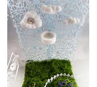 Jumping Spider Accessories Set - 6 Pcs Sky Theme Kit with Cloud Platforms, Magnetic Mounts, White Feeder Dish, and Light Blue Web Decor for Jumping Spider Exploration & Climbing