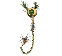 Jumping Spider Climbing Toys - Brown/Green, Decorative Magnetic Resting Cave, Rope Toys For Small Reptiles Cage, 3 Inch Diameter, Natural Jute, Magnetic Base | Playing, Exploration, Resting, Sleeping,