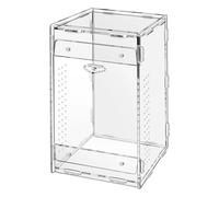 Jumping Spider Enclosure - 12 x 12 x 20 cm Acrylic Terrarium Habitat, Transparent, Ventilated Spider Pool, Transparent Breeding Box for Tarantulas, Reptiles, Praying Mantis and