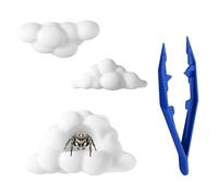 Jumping Spider Enclosure, 3 Pcs Jumping Spider Accessories with Small Tweezers, Magnetic Mounting Cloud Platforms for Wolf Spider Hiding Place, Climbing, Resting, Habitat Decoration