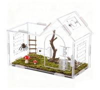 Jumping Spider Enclosure - Acrylic 20 x 15 x 10 cm | Spider Terrarium | Tarantula Enclosure | Transparent Ventilated Terrarium for Jumping Spiders, Tarantulas, Geckos, Frogs, Lizards and Small