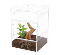 Jumping Spider Enclosure - Acrylic Box with Front and Top Door, 5mm & 3mm Sturdy Acrylic, Tarantula & Spider Enclosure, Mantis Enclosure, Butterfly Habitat, Hermit Crab Tank for All Enthusiasts