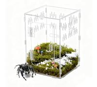 Jumping Spider Enclosure,Acrylic Clear Box Habitat Cave Zone - Reptile Enclosure,for Fish Turtle Bearded Dragon Snake Tortoise Gecko Hermit Crab Reptile