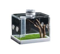 Jumping Spider Enclosure - Acrylic S L 8 x 10.5 x 8 cm 15 cm Landscaping Feeding Container Cage Ventilated Habitat Box with LED Accessory for Amphibian Spider Home Display and Daily Care Use