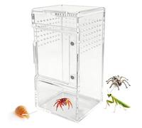 Jumping Spider Enclosure | Clear Ventilation Reptiles Tank,with Sliding Lid and Vent Hole Reptile Terrarium,for Turtle Tortoise Gecko Crab Frog Plants Sand Rock