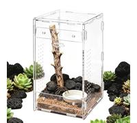 Jumping Spider Enclosure, Reptile Tank Cage, 4.72x4.72x7.87 Inches Small Reptile Pets, Clear Acrylic with Ventilation Design, Compact Pet Habitat with Soft Finish, Sturdy Enclosure for Home
