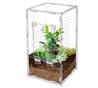 Jumping Spider Enclosure, Tarantula-Enclosure Large Acrylic Terrarium, Reptile Enclosure Jumping Spider Accessories with Magnet Front Opening Door, Terrarium Kit(Large 12x6x6 Inch, Assemble)