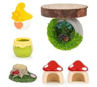 Jumping Spider Enclosure with 1 Pcs Jumping Spider Handmade Climbing Platform Hideout with Magnets,2 Pcs Mushroom Decor Pet Hiding Habitat for Small Insects Pets (Model A)