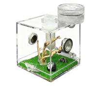 Jumping Spider Enclosure with Light, Acrylic Reptile Breeding Box Jumping Spider Accessories Tarantula Enclosure Small Jumping Spider Accessories Reptile Enclosure for Snails Geckos Mantises Lizards