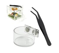 Jumping Spider Habitat Accessories | Food Dish Kit | with Feeding Tongs Jumping Spider Feeder | for Mantis Hermit Crab Lizard Snake Small Reptile Enclosure Tank Terrarium