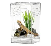 Jumping Spider Habitat,Acrylic Full Transparency Breathable Terrarium - Small Reptile Mantis Frog Habitat,for Lizards Snails Frogs Snakes Hermit Crabs