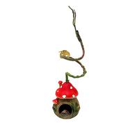 Jumping Spider Hide with Bendable Vine - Mushroom Cave for Tarantula, Gecko & Tree Frog - Reptile Terrarium Decor for Spider Enclosure & Reptile Tank (4"x4"x12")