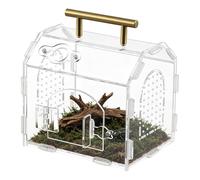 Jumping Spider House - Transparent Reptile Tank with Handle | Front Opening Tarantula Habitat For Scorpio Gecko Praying Mantis Travel Home Office Display Ventilated Enclosure