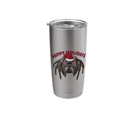 Jumping Spider Phidippus regius Happy Holidays Christmas Stainless Steel Insulated Tumbler
